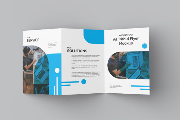 A5 Trifold Flyer Mockup