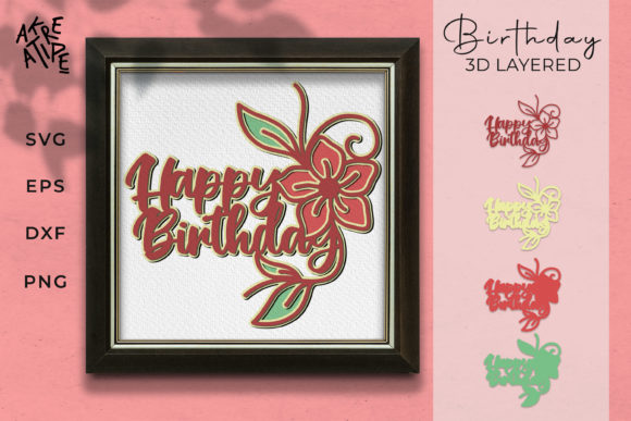 Birthday 3D Paper Cutting SVG