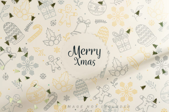 Christmas Background Gold Mockup