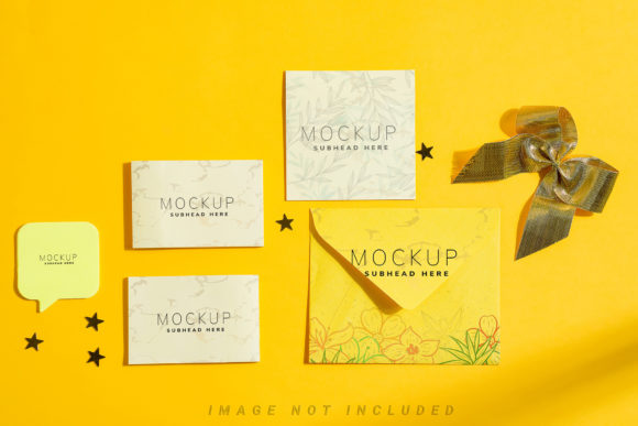 Christmas Paper Cards Mockup