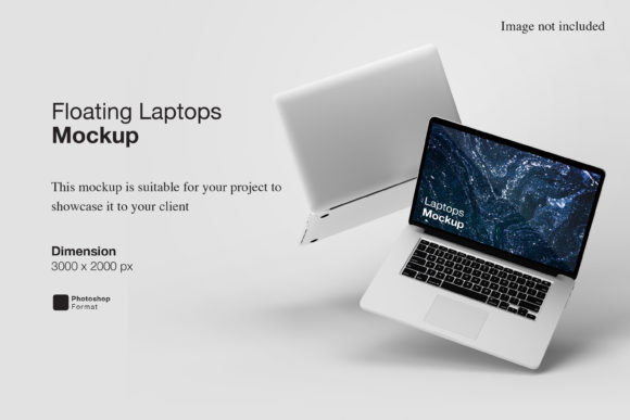 Floating Laptops Mockup: Realistic Tech Visuals Made Simple
