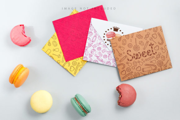 Four Envelopes Mockup with Macarons: A Strategic Visual Tool for Modern Brand Storytelling