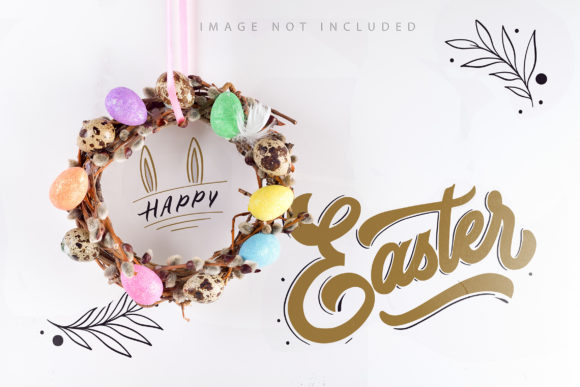 Handcraft Easter Wreath Mockup