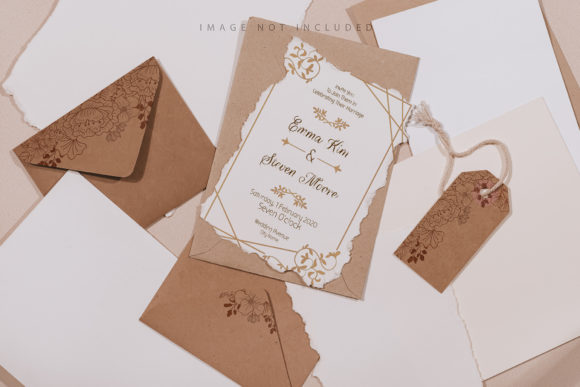 Mockup Envelope with Gift Card on Beige