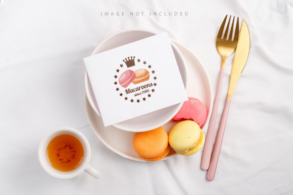 Mockup Paper Blank & Macarons