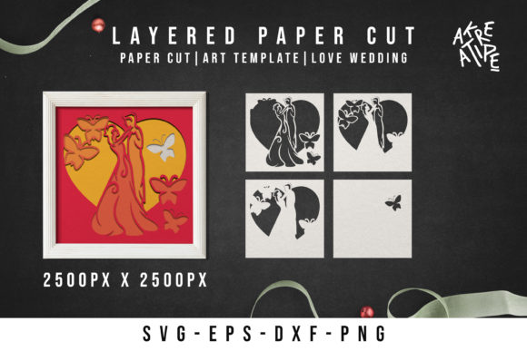 Papercut Wedding 3D Shadow Box Love