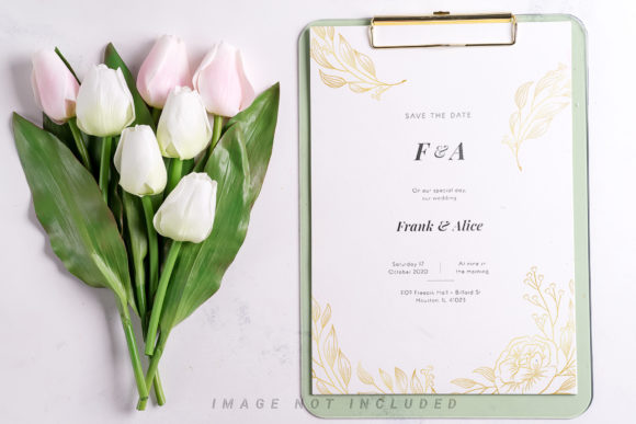 Pastel Tulips with Clipboard Mockup