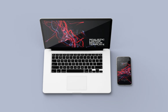 Realistic Laptop and Smartphone Mockup T